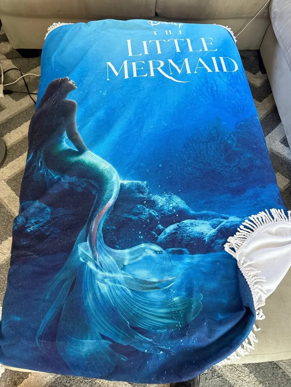 Disney The Little Mermaid 2023 Round Beach Towel Ariel Fringe 56